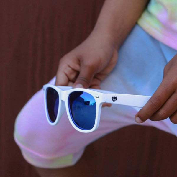 Youth/Adult White Frame Sunglasses