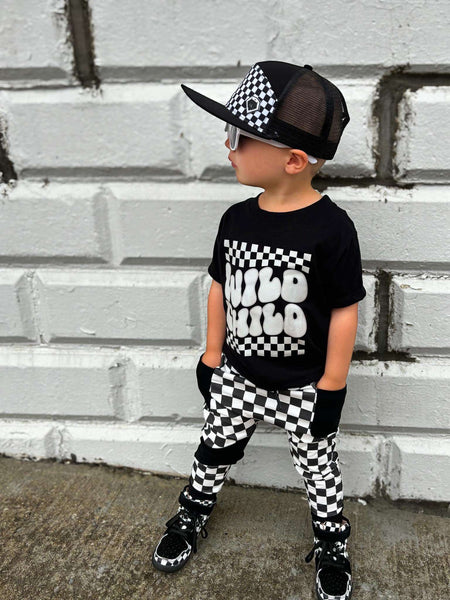 Monochrome Checkered Snapback