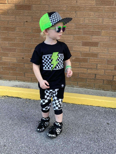 Electric Green Checkered Snapback