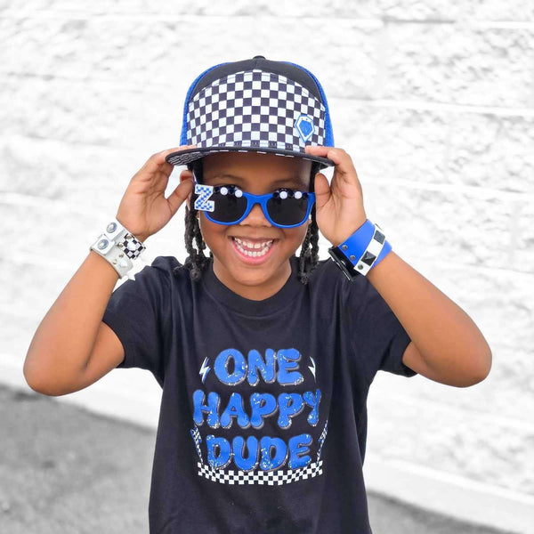 Royal Blue Checkered Snapback