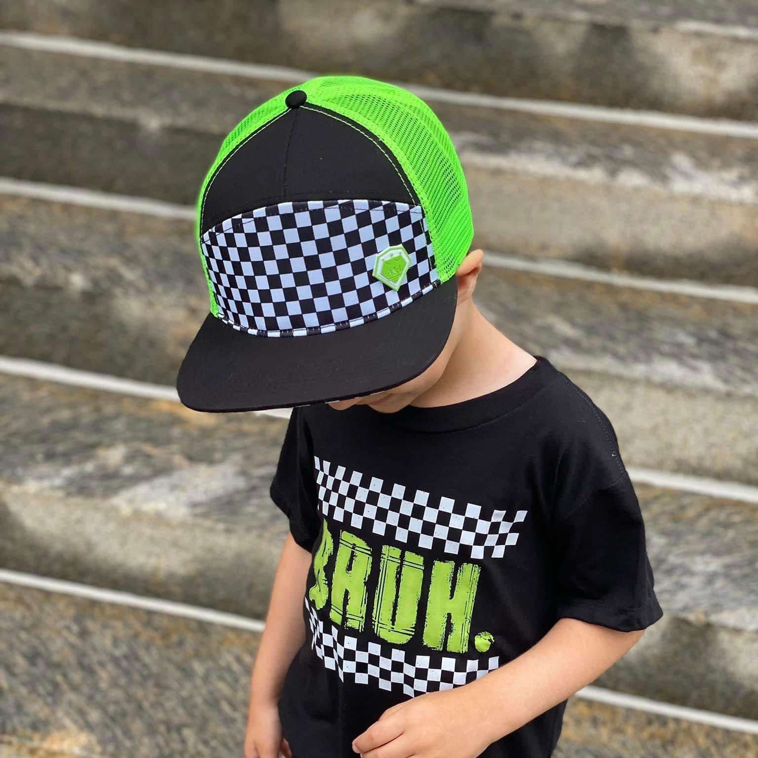 Electric Green Checkered Snapback