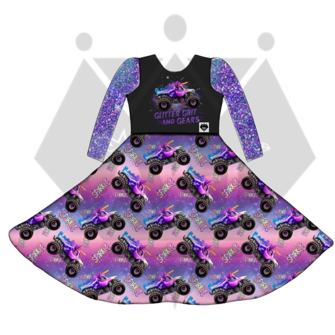 Full Throttle Dress Glitter and Grit - RESERVE